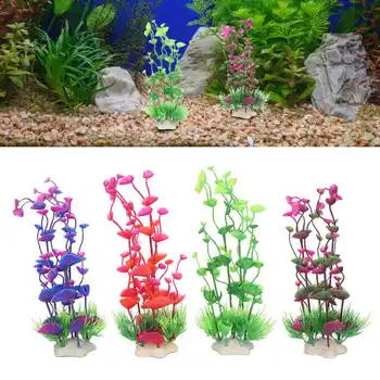 4шт Растений для аквариума, искусственных реалистичных красочных аквариумных растений, украшений для домашнего Офисного Аквариума