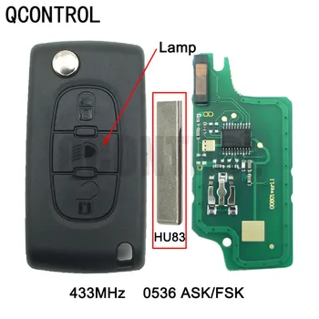 QCONTROL Новый Дистанционный Ключ для PEUGEOT 207 307 308 408 Partner 433 МГц Автоматический Дверной Замок (CE0536 ASK/FSK HU83 Blade)