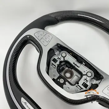 Автозапчасти по индивидуальному заказу Глянцевое заводское рулевое колесо из углеродного волокна для Benz W222 с черной кожей