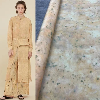 Модная шелковая ткань с цифровым принтом с виньетированием, легкое роскошное платье-рубашка высокого класса, Благородная дизайнерская классическая текстильная ткань для шитья