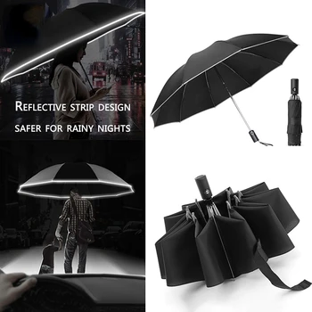 Модный умный зонт Портативный УФ-складной Автоматический зонт, устойчивый к дождю и ветру, солнцезащитный зонт обратного хода, Уф-зонт